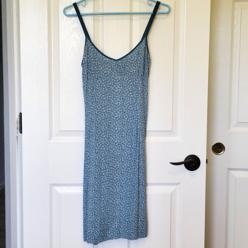 Vintage Esprit Sundress, Blue Tiny-Floral Print